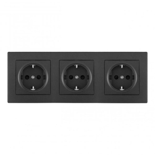 SET06-3-40-1x3 black Розетка Arte Milano Set06-3 SET06-3-40-1x3 black