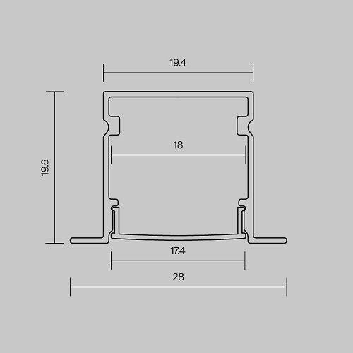 Профиль Maytoni Встраиваемый с накладным фланцем профиль 632017