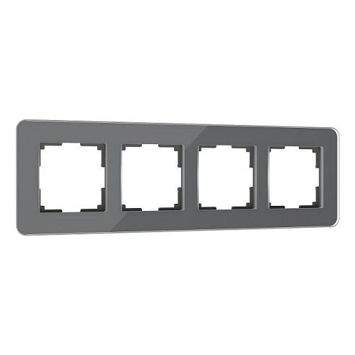 W0042440/ Рамка на 4 поста Elite (графит, стекло) Рамка Werkel Elite графит W0042440/ Рамка на 4 поста Elite (графит, стекло)