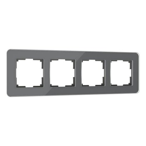 W0042440/ Рамка на 4 поста Elite (графит, стекло) Рамка Werkel Elite графит W0042440/ Рамка на 4 поста Elite (графит, стекло)