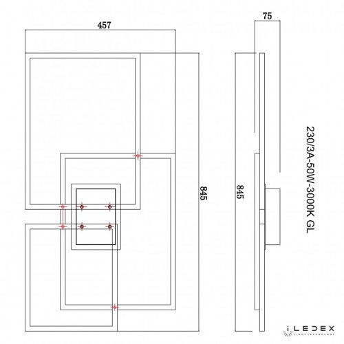 Потолочная люстра ILedex Grace 230/3A-50W-3000K GL