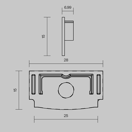 Комплект заглушек (для профиля 61х14) 2 шт., Maytoni Встраиваемый со скрытым фланцем профиль 642013