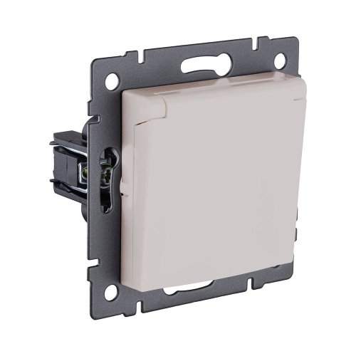REA-006CM Розетка штепсельная SCHUKO 16A/250 В с крышкой, кашемир матовый Kollinger REA-006CM для Aspekt, Eleganz, Reflex