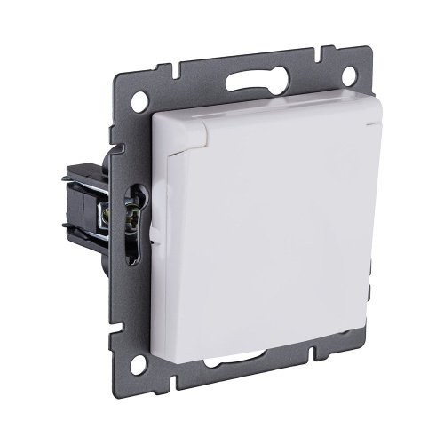 REA-006WM Розетка штепсельная SCHUKO 16A/250 В с крышкой, белый матовый Kollinger REA-006WM для Aspekt, Eleganz, Reflex