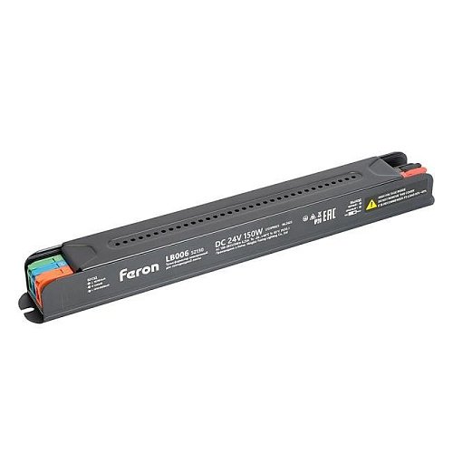 Трансформатор для светодиодной ленты с диммированием 150W 24V IP20 Feron LB006 52130