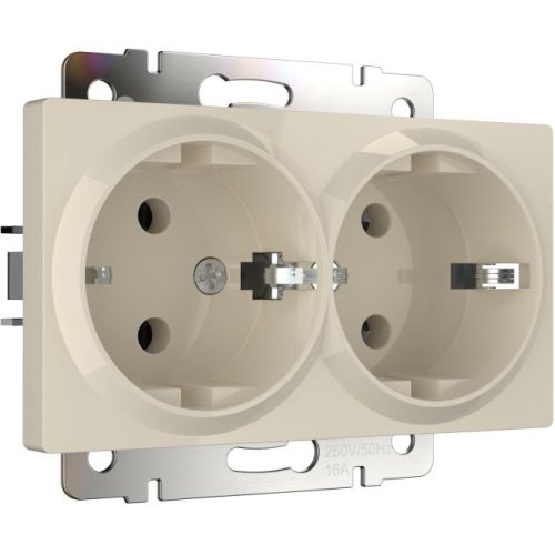 Розетка Werkel W1172003/ Розетка двойная с заземлением (слоновая кость)