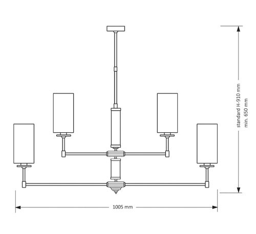 Люстра на штанге Kutek Empoli EMP-ZWL-4(Z)