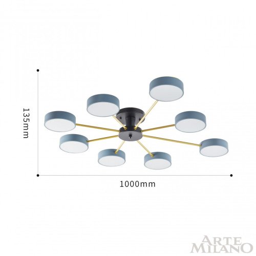 Потолочная люстра Arte Milano Ferrara 252006/8 Bk/Gr