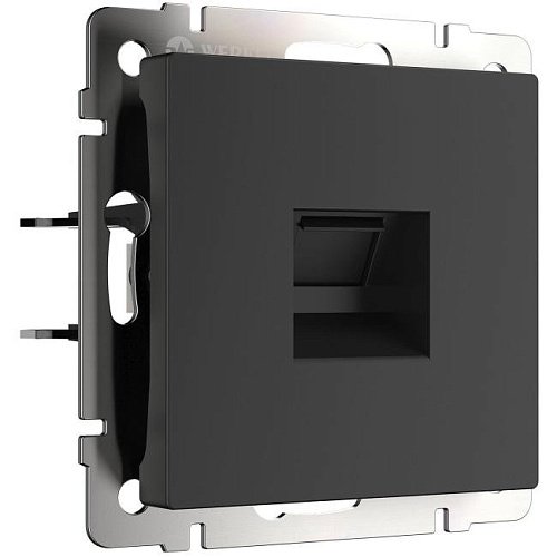 W5120108/ Розетка Ethernet RJ-45 cat. 6A экранированная (черный матовый) Розетка Werkel W5120108/ Розетка Ethernet RJ-45 cat. 6A экранированная (черный матовый)
