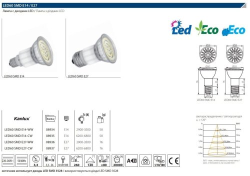 8934 Светодиодная лампа Kanlux Led60 8934