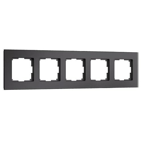 W0053108/ Рамка на 5 постов Senso (черный, стекло soft-touch) Рамка Werkel Senso черный soft-touch W0053108/ Рамка на 5 постов Senso (черный, стекло soft-touch)