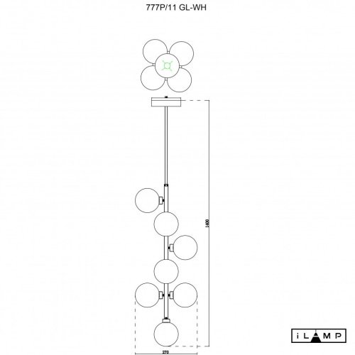 777P/11 GL-WH Люстра подвесная Golden iLamp 777P/11 GL-WH