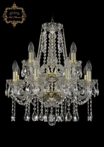 11.12.8+4.165.2d.Gd.Sp Подвесная хрустальная люстра 11.12 Art Classic 11.12.8+4.165.2d.Gd.Sp