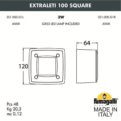 Подсветка для ступеней Fumagalli Leti 3S1.000.000.AYG1L