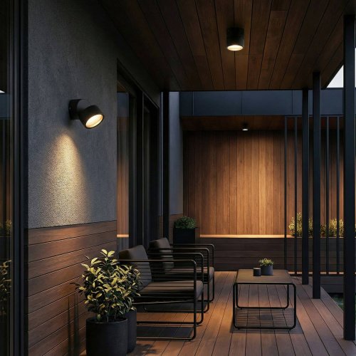 Уличный потолочный светильник Elektrostandard OKKO Okko 3000K черный (35157/U)