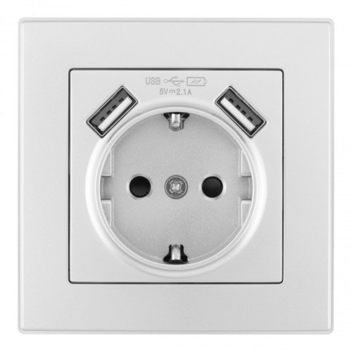 Розетка Arte Milano Set06-1 SET06-1-47-1 silver