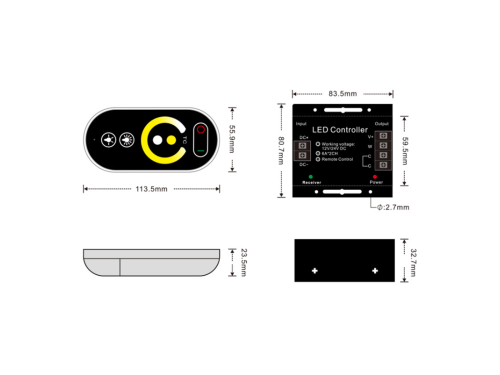 00-00000235 Диммер сенсорный 12 А 12/24 вольта для MIX Ленты, RF-MIX-RS-12A, SWG Standard 00-00000235