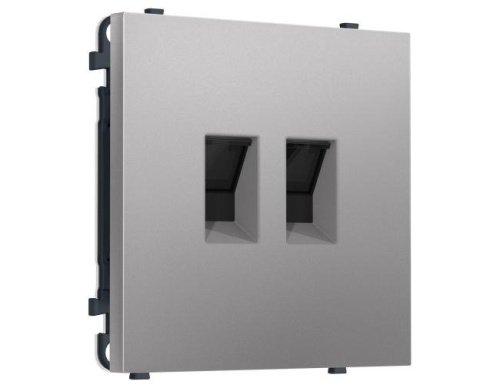 MS512110 MS512110 Комплект механизма компьютерной двойной розетки SIGMA Сталь матовый RJ-45 (8P8C) CAT6 с/ш QUANT PRO (SP5121, PR189)