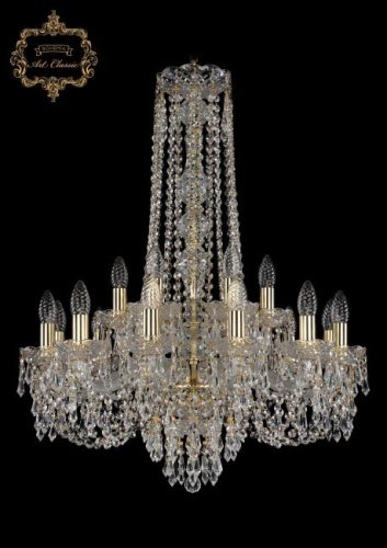 Подвесная хрустальная люстра 11.23 Art Classic 11.23.12+6.220.h-82.Gd.Dr