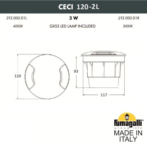 2F2.000.000.AXG1L Уличный встраиваемый Fumagalli Ceci 2F2.000.000.AXG1L