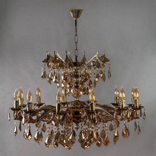 Подвесная хрустальная люстра Leon Ambiente 2128/12+12 PB Tear drop