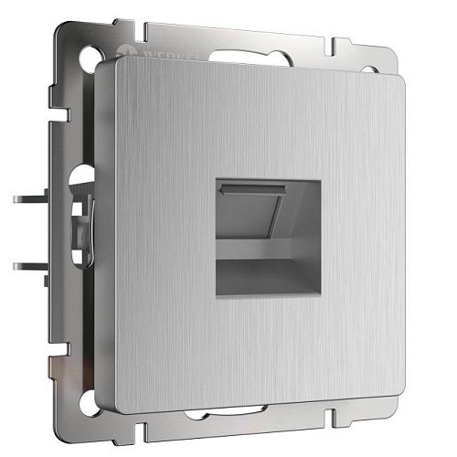 Розетка Werkel W1181009/ Розетка Ethernet RJ-45 (cеребряный рифленый)