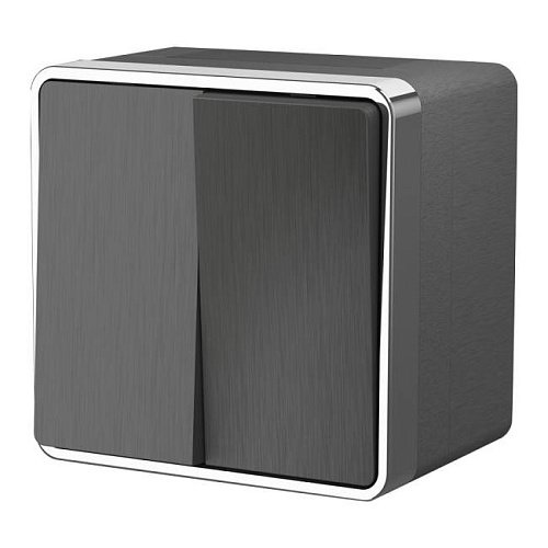 W5020204/ Выключатель двухклавишный влагозащищенный Gallant (графит рифленый) Выключатель Werkel W5020204/ Выключатель двухклавишный влагозащищенный Gallant (графит рифленый)