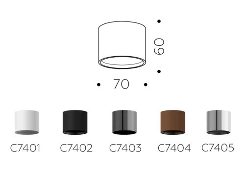 C7402 Корпус светильника накладной для насадок D70mm Ambrella Diy Spot C7402