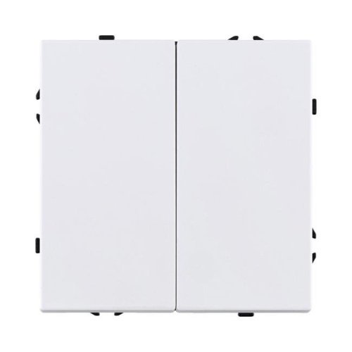 EC-025WH Выключатель кнопочный 2-клавишный 10А/250В, белый матовый Kollinger Eclipse EC-025WH