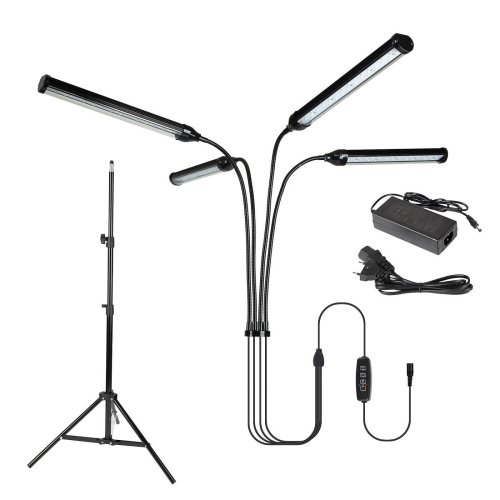 ULT-P32-60W/SPLE/TM/40 IP40 BLACK QUAD Светильник для растений светодиодный с таймером, на штативе Uniel ULT-P32-60W/SPLE/TM/40 IP40 BLACK QUAD