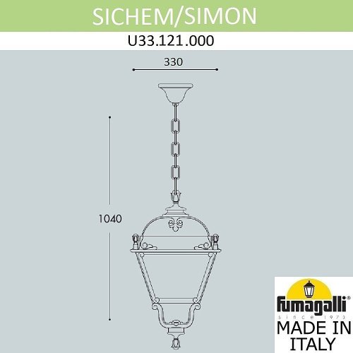 Уличный подвесной светильник Fumagalli Simon U33.121.000.AYH27