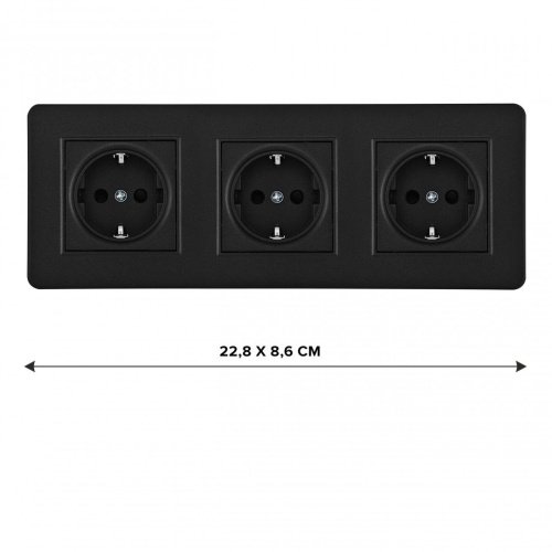 SET16-3-40-1x3 black Розетка Arte Milano Set16-3 SET16-3-40-1x3 black