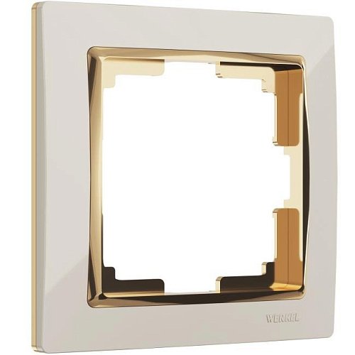 W0011932/ Рамка на 1 пост Snabb (слоновая кость/золото) Рамка Werkel W0011932/ Рамка на 1 пост Snabb (слоновая кость/золото)