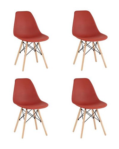 Y801-V SEAT terracotta X4 Комплект стульев Stool Group DSW Y801-V SEAT terracotta X4
