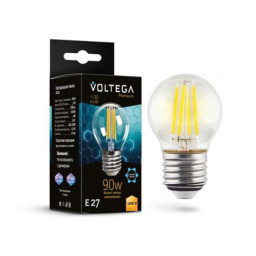 7224 Светодиодная лампа Voltega Globe E27 9W Graphene 7224