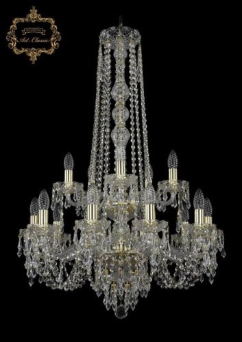 Подвесная хрустальная люстра 11.23 Art Classic 11.23.10+5.220.2d.h-96.Gd.Dr