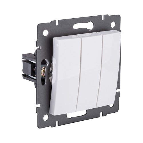 REA-R-012WH Выключатель 3-клавишный 10А/250В, изогнутый, белый Kollinger REA-R-012WH для Aspekt, Eleganz, Reflex