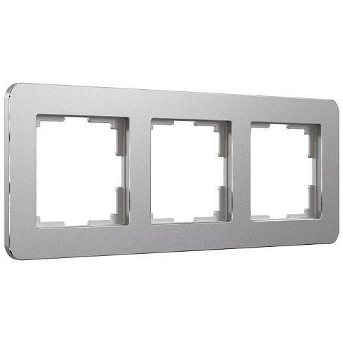 W0032606/ Рамка на 3 поста Platinum (алюминий) Рамка Werkel Platinum алюминий W0032606/ Рамка на 3 поста Platinum (алюминий)