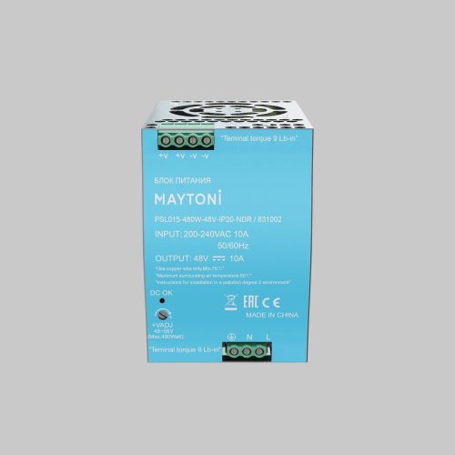 Блок питания PSL015 48В 480Вт IP20 Maytoni Блоки питания 48В 831002
