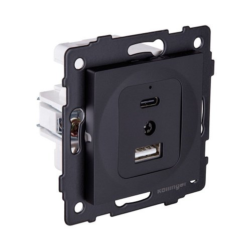 Розетка USB A+C 20W, черный матовый Kollinger REA-037BM для Aspekt, Eleganz, Reflex