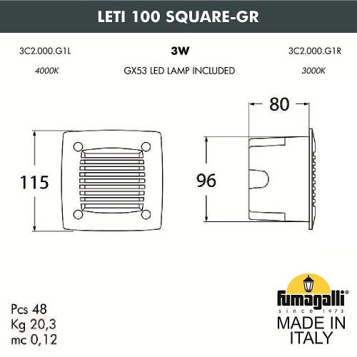 Подсветка для ступеней Fumagalli Leti 3C2.000.000.AYG1L