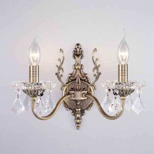 Настенное бра Eurosvet Elisha 3281/2 античная бронза/прозрачный хрусталь Strotskis