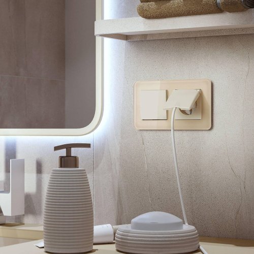 Рамка Werkel Elite айвори W0022443/ Рамка на 2 поста Elite (айвори, стекло)