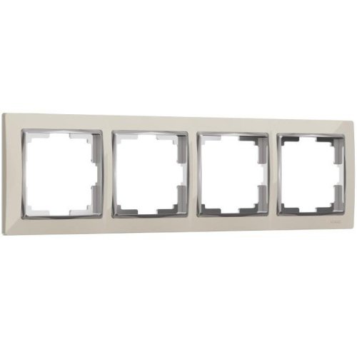 W0041903/ Рамка на 4 поста Snabb (слоновая кость/хром) Рамка Werkel W0041903/ Рамка на 4 поста Snabb (слоновая кость/хром)