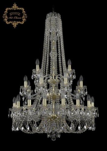 Подвесная хрустальная люстра 11.21 Art Classic 11.21.16+8+4.300.3d.h-128.Gd.Sp