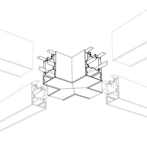 Крестовой угол в сборе для соединения четырех профилей Arlight S2-Line 021258