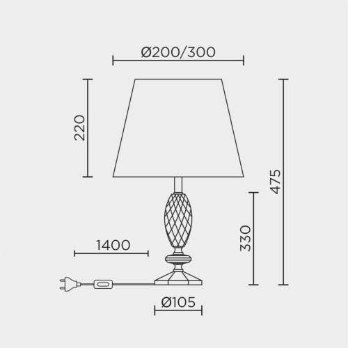 ML.5503.01TL CR Настольная лампа ML Modelux ML.5503.01TL CR