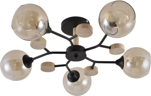 Потолочная люстра 01501-0.3-05 BK+WOOD