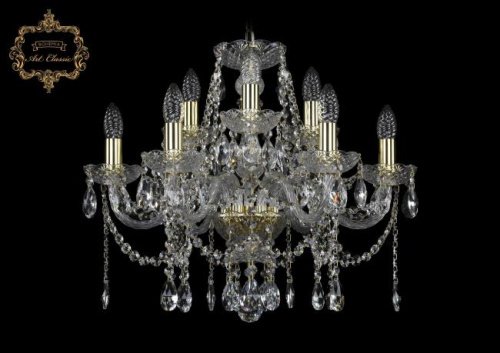 Подвесная хрустальная люстра 11.12 Art Classic 11.12.6+3.195.Gd.Sp