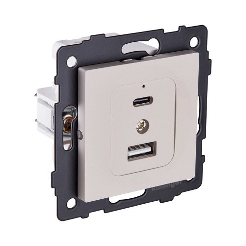 REA-037CM Розетка USB A+C 20W, кашемир матовый Kollinger REA-037CM для Aspekt, Eleganz, Reflex